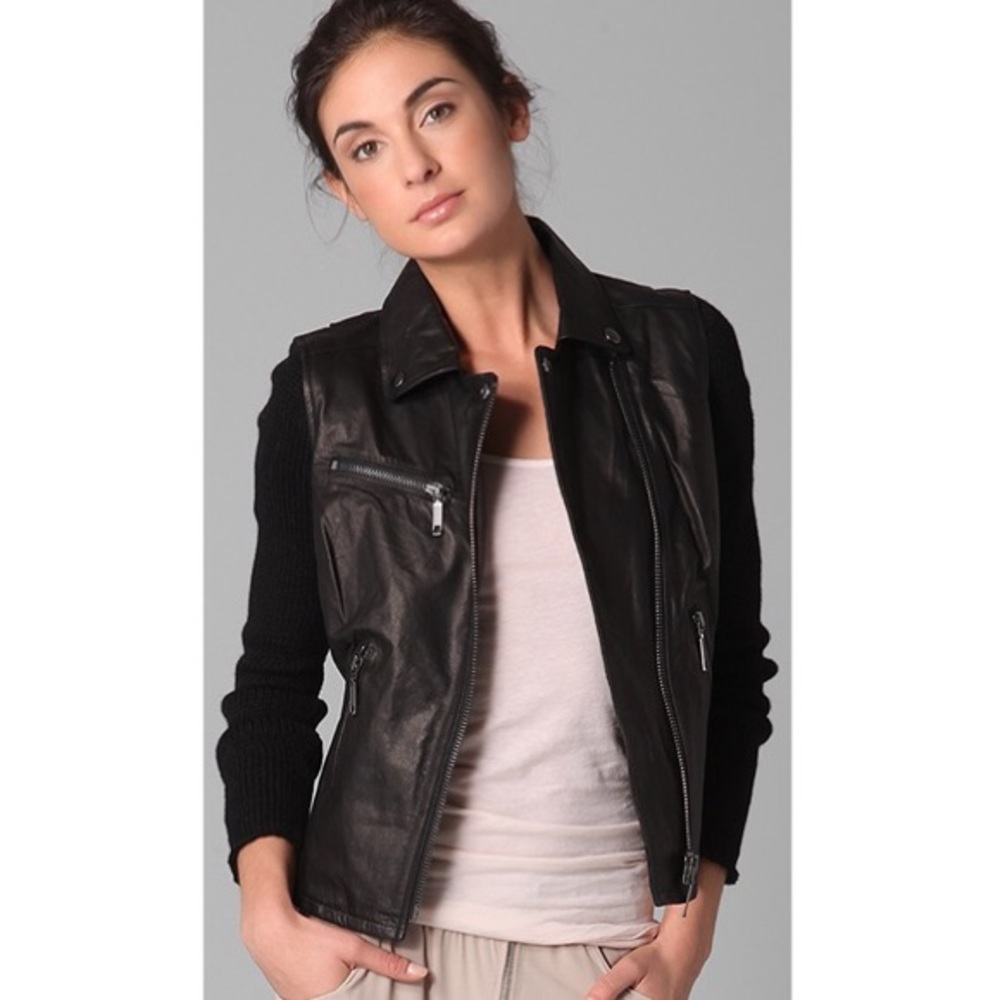 BB Dakota leather/knit jacket size s